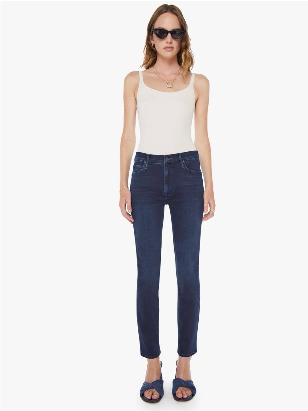 MOTHER The Mid Rise Dazzler Ankle Jeans Size 26 Teaming Up Dark Wash